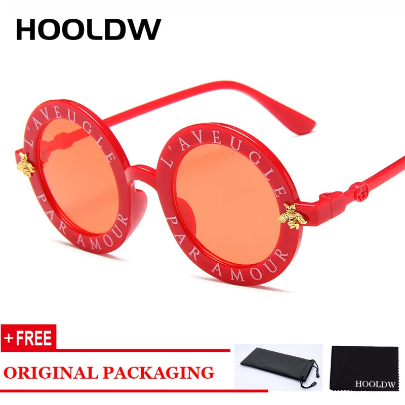 New Fashion Small Round Kids Sunglasses Brand Designer Bee Children Sunglasses Boys Girls Baby Outdoors Goggle Shades Eyewear