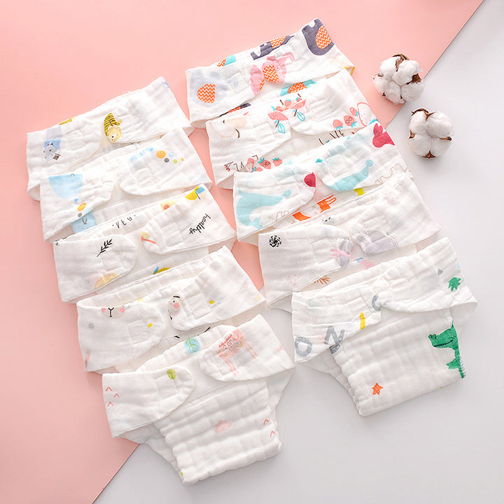 Pannolini lavabili per bambini in puro cotone impermeabile e traspirante pantaloni per pannolini per neonato tasca lavabile in garza pannolino per bambini