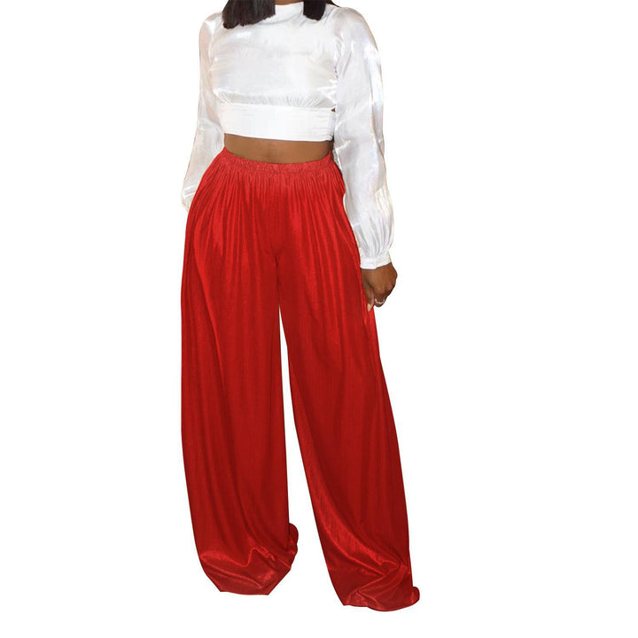 Pantaloni casual abbronzanti a gamba larga da donna