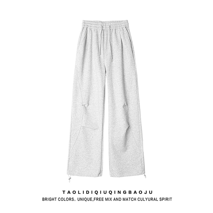 Pantaloni della tuta plissettati grigi retrò in stile giapponese