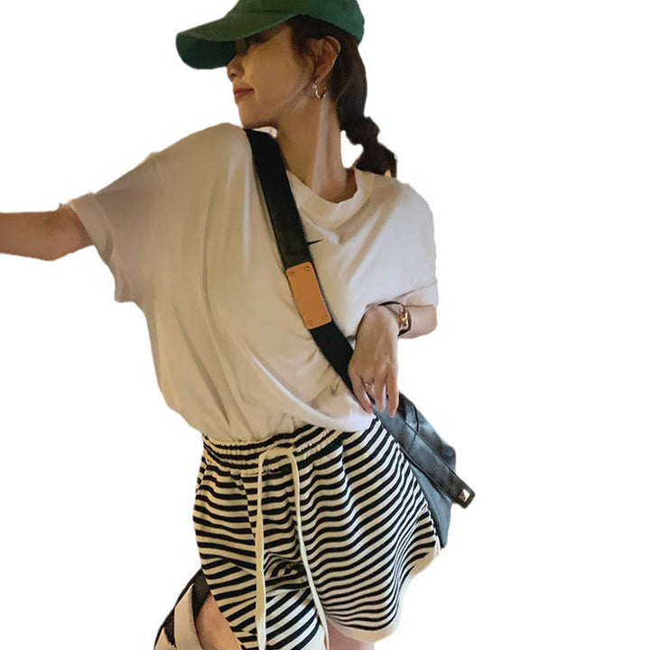 Pantaloncini casual larghi e snellenti da donna oversize