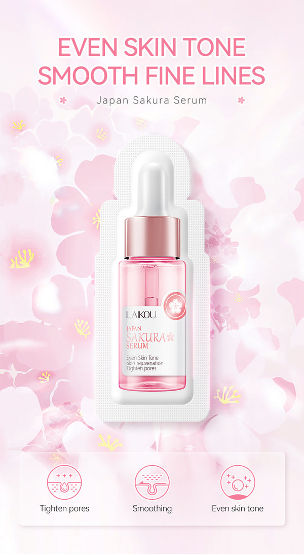 Siero viso sbiancante Sakura Anti-età, attenua le linee sottili, restringe i pori, migliora il pigmento di melanina, idrata e illumina la pelle opaca.