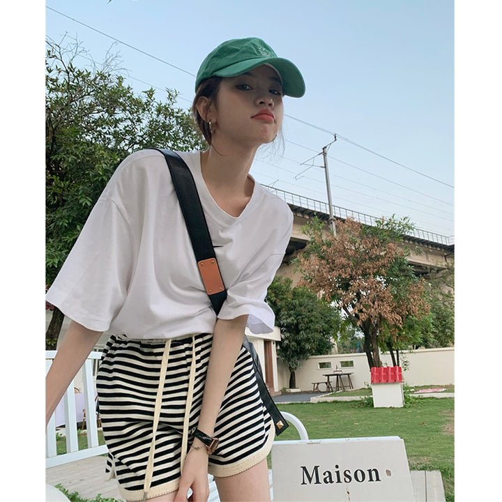 Pantaloncini casual larghi e snellenti da donna oversize