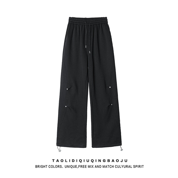 Pantaloni della tuta plissettati grigi retrò in stile giapponese