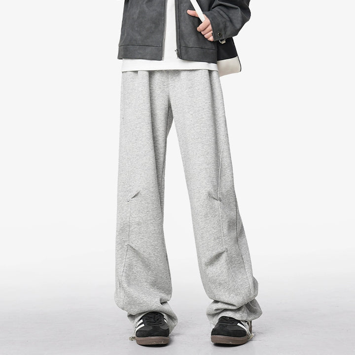 Pantaloni della tuta plissettati grigi retrò in stile giapponese