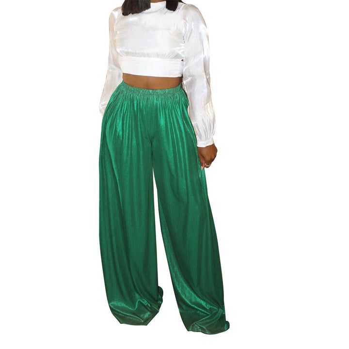 Pantaloni casual abbronzanti a gamba larga da donna