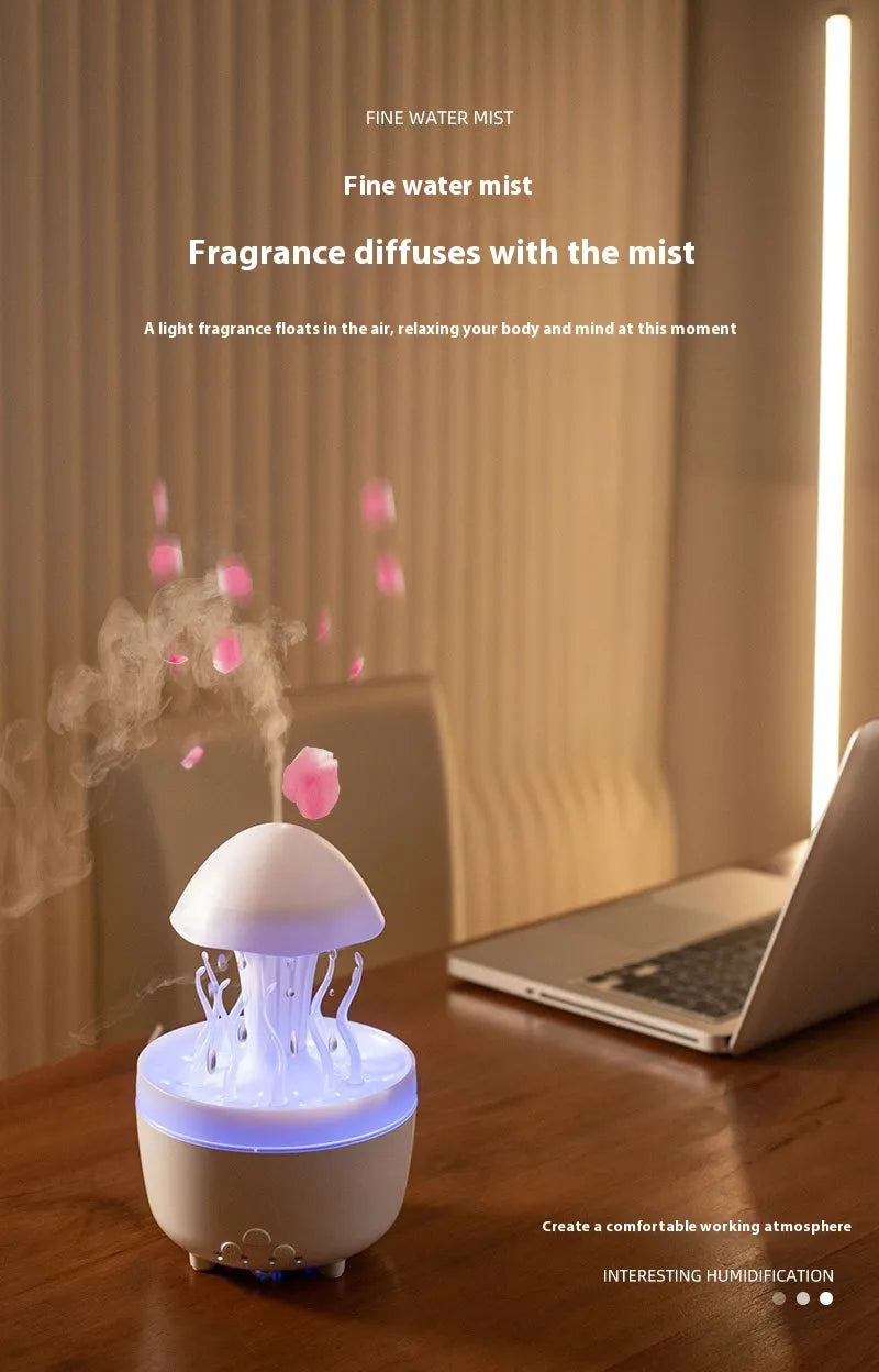 Rotating Water Drop Aroma Diffuser Colorful Night Lamp