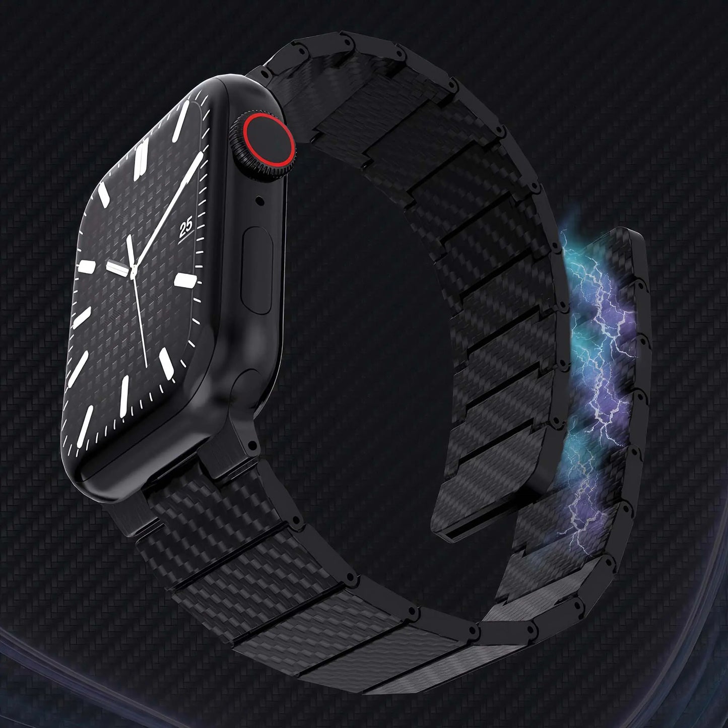 Carbon Fiber Magnetic Link Band for Apple Watch