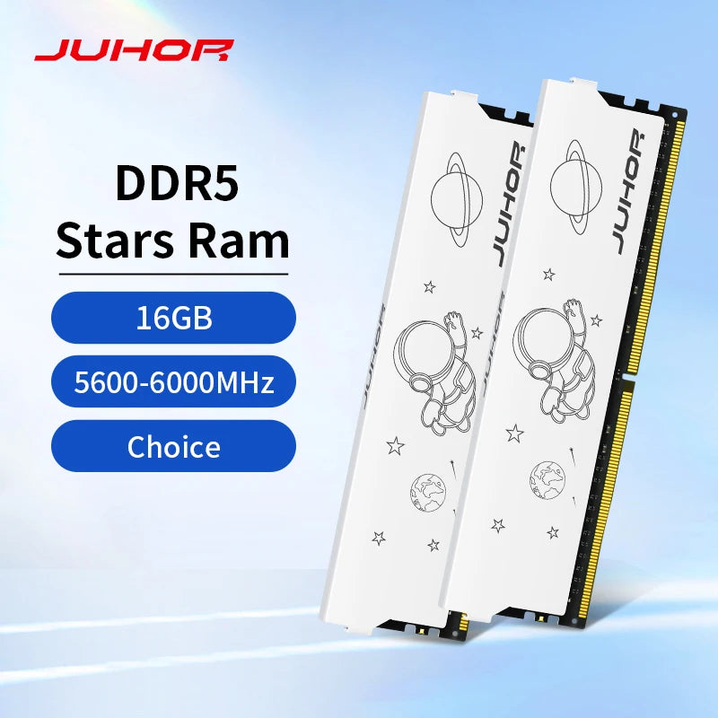 JUHOR DDR5 16GB 5600MHz 6000MHz DIMM Desktop Computer Gaming Memory Ram