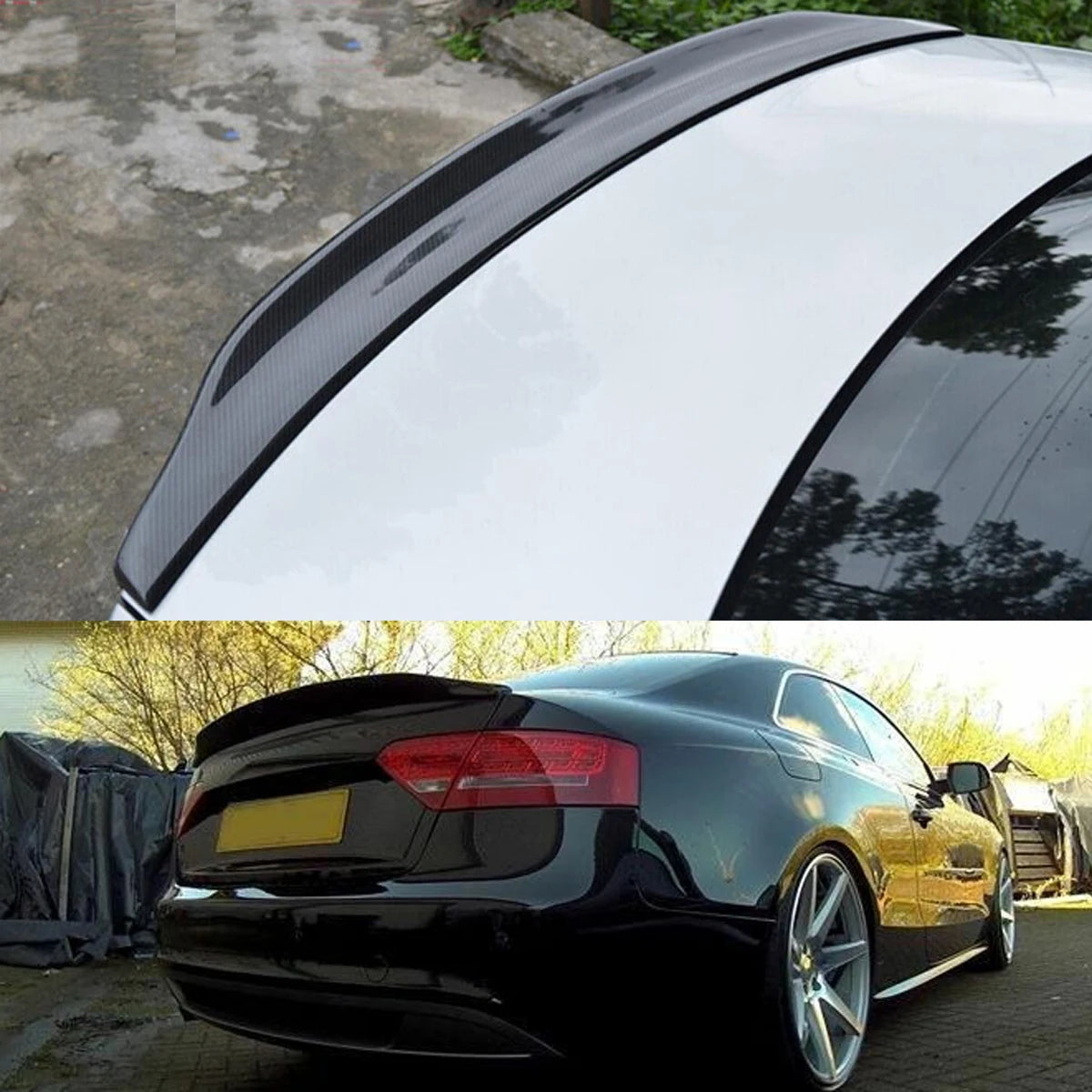 For Audi A5 B8 B8.5 07-16 CAT Duckbill Style Gloss Black Rear Trunk Spoiler Wing