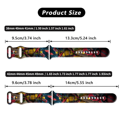 Disney Wolverine Deadpool Silicone Strap for Apple Watch 9 8 7 SE 6 Printed Band Replaceable Bracelet for iWatch 45mm 44mm 42mm