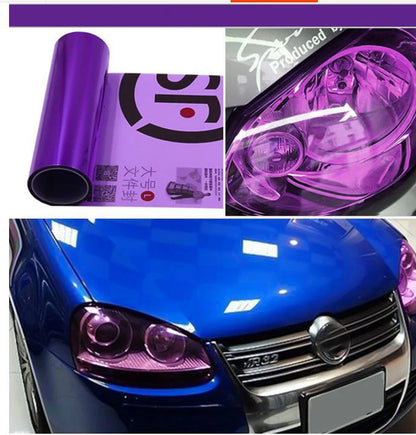 PVC Car Headlight Lamp Film Fog Lamp Sticker Car Headlight Tailing Moulding Foil Self-Adhesive Car Accessories