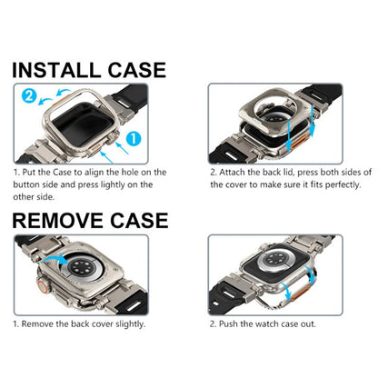 Metal Bumper Case For Apple Watch 45mm 44mm Protector Frame Cover For iWatch Series 9 8 7 6 5 4 SE Change To Ultra 2 49mm