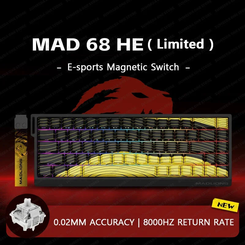 MADLIONS Mad60HE Mad 68HE Mechanical Keyboard Magnetic Switch Wired Hot Swap 8K Polling Rate Customized Gaming keyboard Pc Gamer