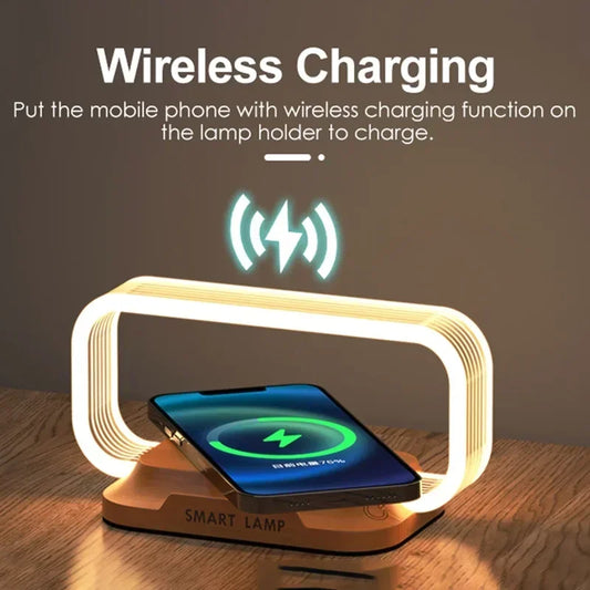 LED Wireless Charger Stand Pad Table Desk Light Lamp Mobile Phone Holder Fast Charging Station Dock For iPhone Samsung Xiaomi 