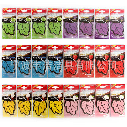 6-48PCS Leaf Shape Car Air Freshener Natural Scented Tea Paper Auto Hanging Vanilla Perfume Fragrance Accessories Interior