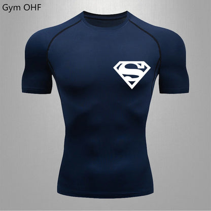 Men Gym Fitness Workout Tights Sport Jersey Athletic Running Shirt Compression Long Sleeve T Shirt Men Elastic Training T-shirt