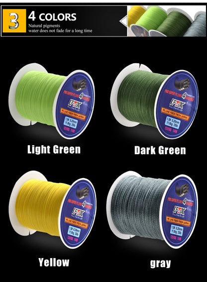 FTK 114M 4 Strands PE Braided Wire Fishing Line 125Yards 0.10mm-0.40mm 8LB-60LB Incredibly Strong Multifilament Fiber Line