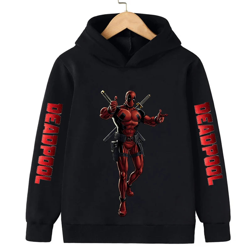 Deadpool Children Hoodies Girl Boy Kids New Fashion Pullover Autumn Winter Clothing Cartoons Casual Clothes Kid Tops Sweatshirts