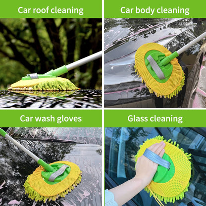 Car Cleaning Brush Detailing Adjustable Super absorbent Car Wash Brush Telescoping Long Handle Cleaning Mop Auto Accessories