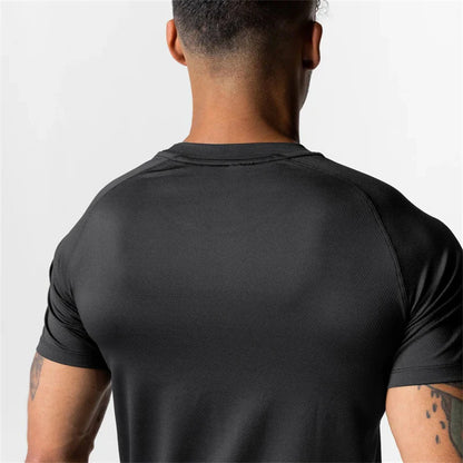 2023 New Gym Muscle Fitness T Shirt Brand Men Outdoor Mesh breathable Streetwear short Sleeve Male Summer Bodybuilding Tee Tops