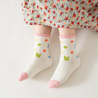 5 Pairs /Lot Baby Girl Soft Boneless Combed Cotton Socks Warm Cartoon Children's Socks For Boys Newborn Floor Socks Miaoyoutong