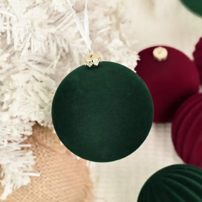 12Pcs Velvet Christmas Ball Decoration Christmas Tree Ball Ornament Pendant Hanging Decor Merry Christmas Xmas Decoration