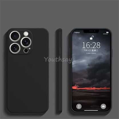 For iPhone 16 Pro Max Case Liquid Silicone Plain Case For Apple iPhone 16 Pro Max Cover TPU Anti-drop Phone Protector Cover