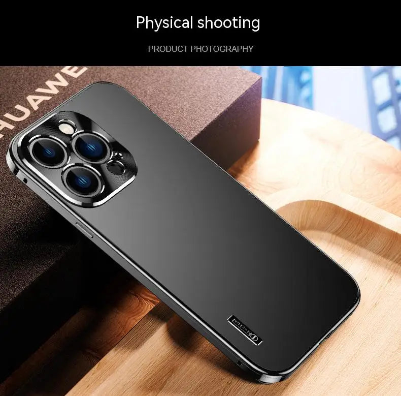 For iPhone 16 15 14 13 Pro Max Case Metal Aluminium Alloy Full Camera Lens Protective Original Color Ultrathin Back Cover