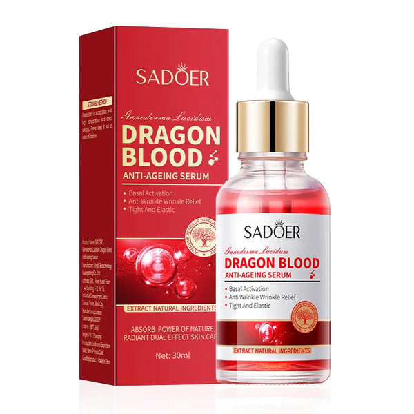 SADOER Ganoderma lucidum Sangue di Drago Siero Viso Lozione Idratante Viso Emulsione Olio Rinfrescante Controllo Essenza Viso