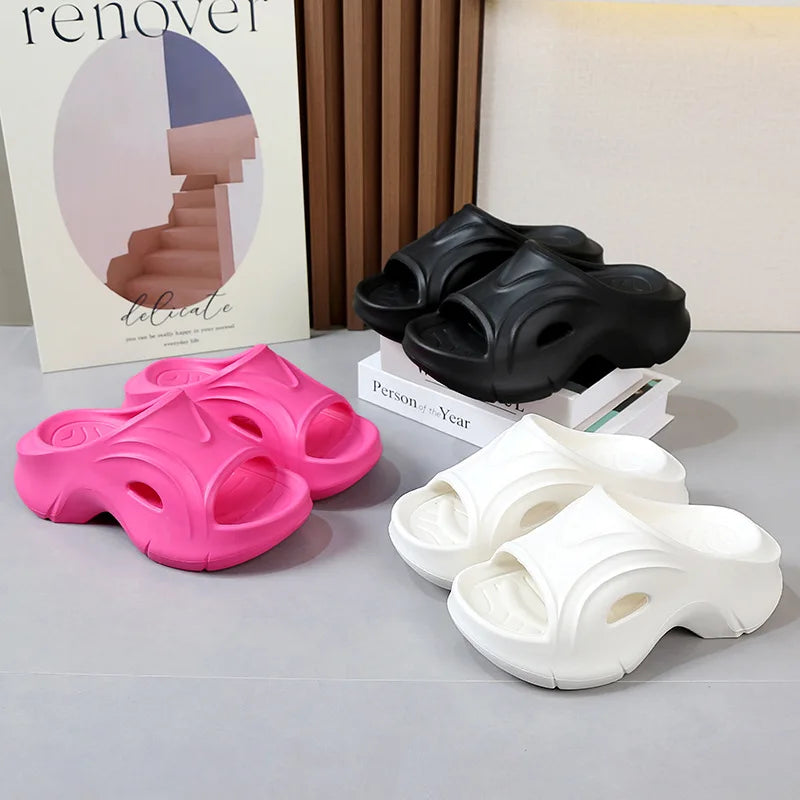 Smile Pop New Super Thick Sole Slippers For Women Outdoor Non-slip Women Sandals Arch Support Women Slippers Fashion EVA Shoes