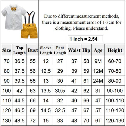 Boy Formal Clothing Suit Kid Solid Shirt Bow Yellow Shorts Belt Clothes Set Wedding Birthday Toddler Children Kids Boy Outerwear