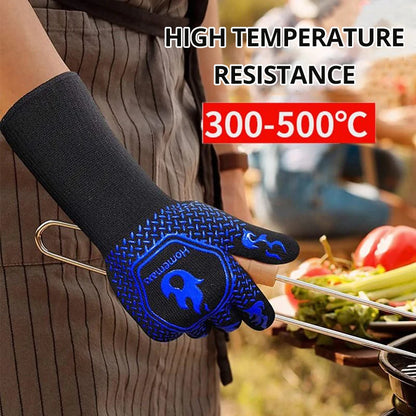 1pc High Temperature Protective Gloves, Resistant To High Temperature Of 800 Degrees, Silicone Barbecue Oven Microwave