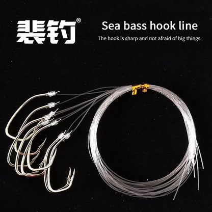 PD Fishing Gear Sea Bass Hooks Fishing Set Tied Subline Hooks Boat Fishing Accessories Quick Change Line with Barbs