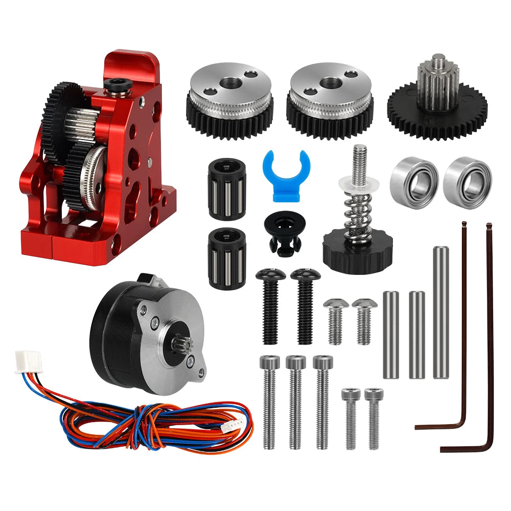 For CR10 CR 10S Ender3 V2 VORON HGX LITE Extruder Dual Gear Extruder Hard Steel Reduction Gear High Speed Motor 3D Printer Parts