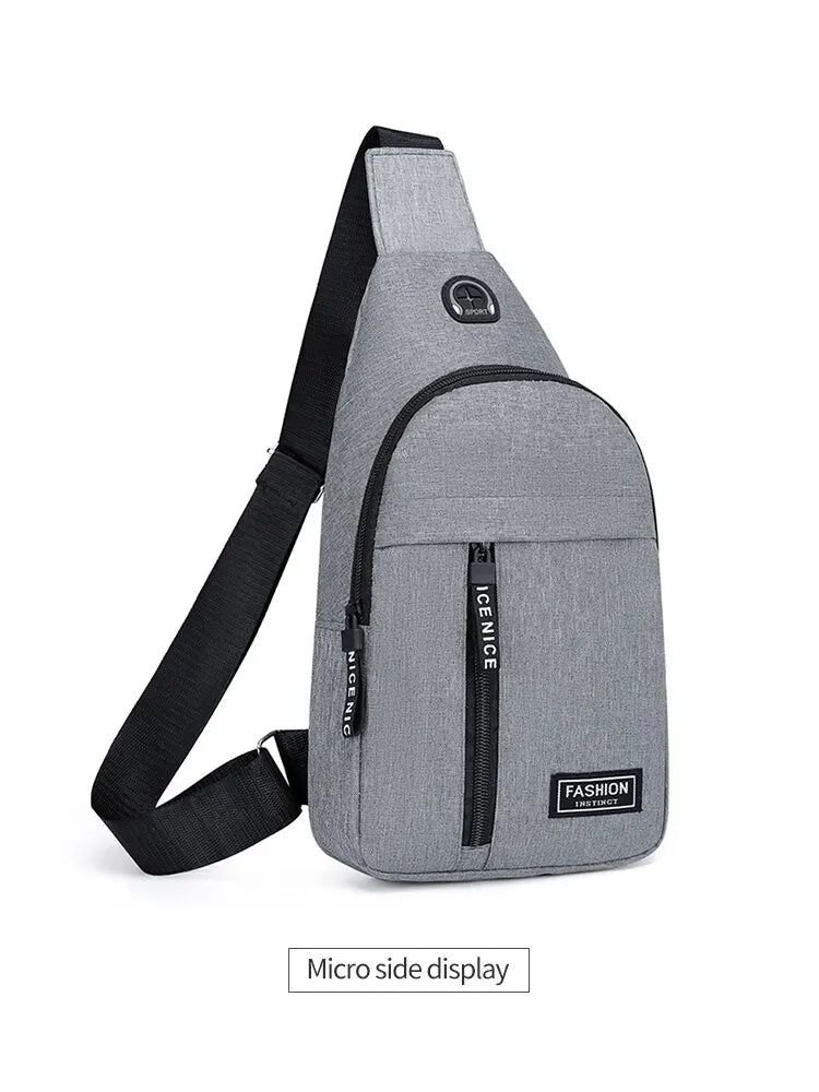 Chest Bag Fashion New Solid Color Men Chest Bag Outdoor Casual Fashion One Shoulder Crossbody Bag