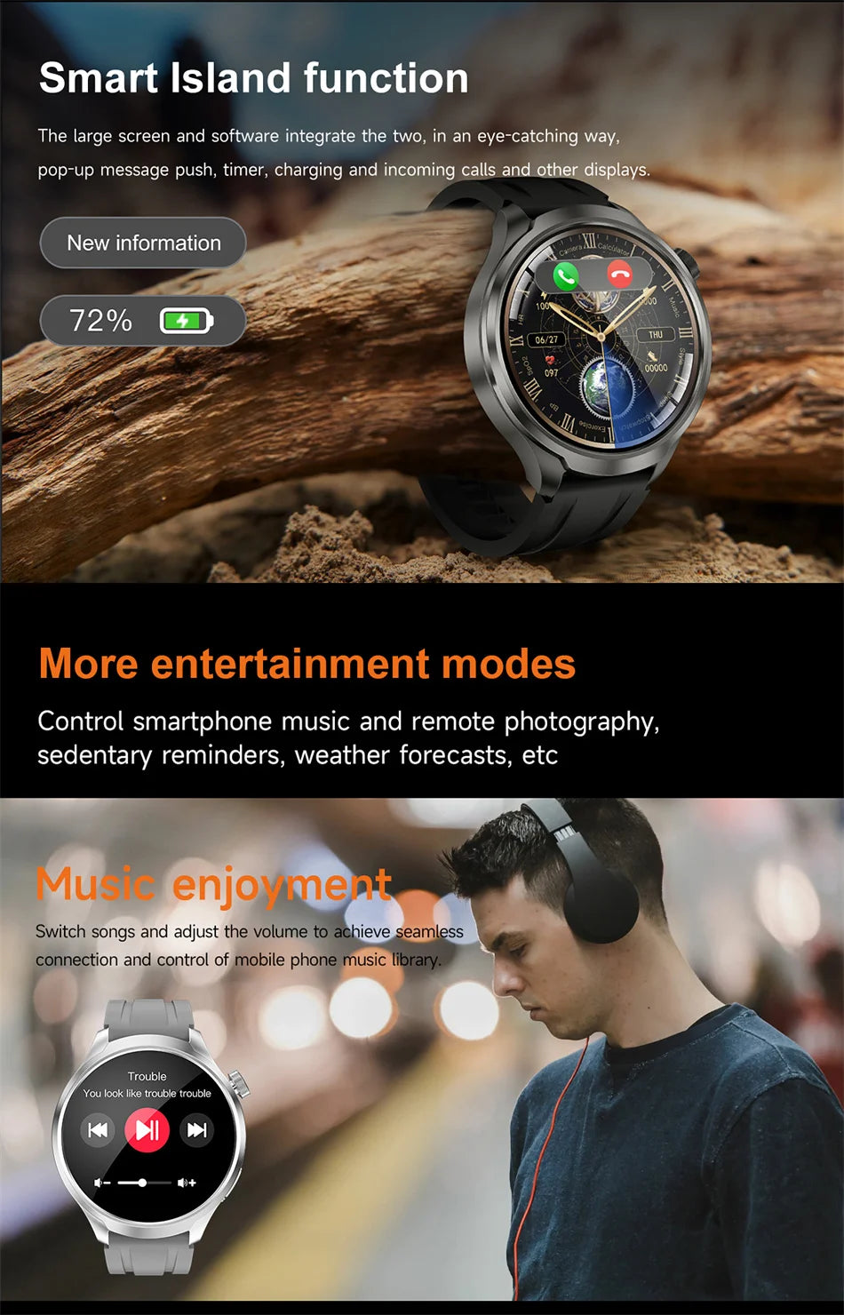 2024 For XIAOMI Android New 1.85 Inch HD Bluetooth Call Smart Watch Men Sports Fitness Tracker Heart Monitor Compass Smartwatch