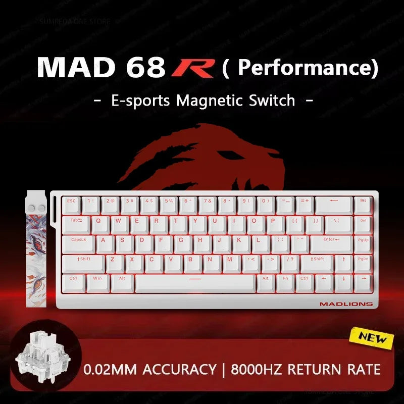 MADLIONS Mad60HE Mad 68HE Mechanical Keyboard Magnetic Switch Wired Hot Swap 8K Polling Rate Customized Gaming keyboard Pc Gamer