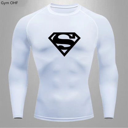 Men Gym Fitness Workout Tights Sport Jersey Athletic Running Shirt Compression Long Sleeve T Shirt Men Elastic Training T-shirt