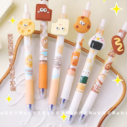 Kawaii Cookies Erasable Gel Pen School Office Supplies Stationery Gift 0.5mm Blue Ink back to school Cute Stationery