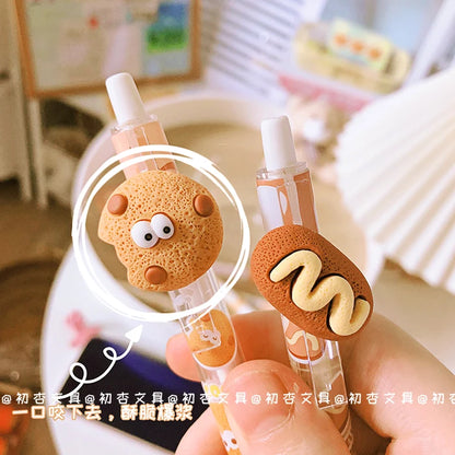 Kawaii Cookies Erasable Gel Pen School Office Supplies Stationery Gift 0.5mm Blue Ink back to school Cute Stationery