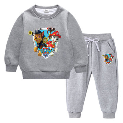 Paw Patrol Kids Clothing Boys Thickening Sweater Trousers Spin Master Girls Clothes Pullover 2PCS Cotton Winter  Kawaii Clothes