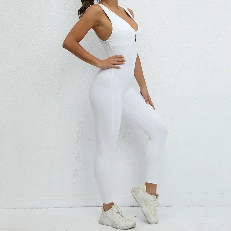 Seamless Yoga Jumpsuits Sports Fitness One-Piece Yoga Sleeveless Workout Clothes Running Sportswear Tight Training Tracksuits