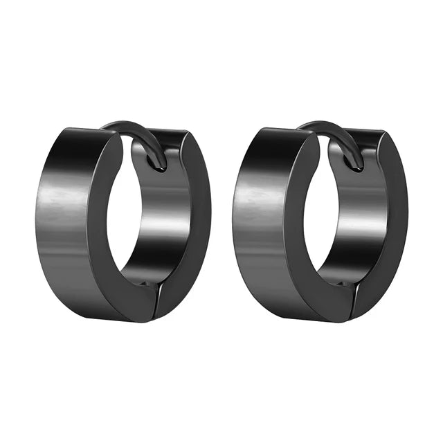 1-9 Pairs Black Stainless Steel Screw Stud Earrings For Men Women Piercing Small Huggie Hoop Earrings Set For Unisex