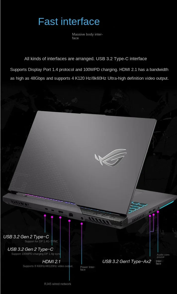 ASUS ROG Moba7 PLUS G713P E-sport Gaming Laptop R9-7845HX RTX4060/70/80/90 17.3Inch 240Hz Computer Notebook P3 Wide Color Gamut