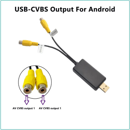 USB To CVBS Video Output Adapter 2 CVBS Output USB To RCA Cable DC 5V USB for Android Multimedia Player and Android TV Player