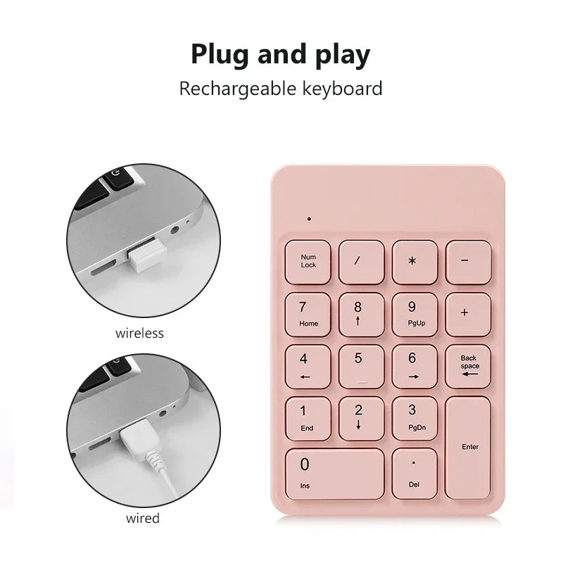 2.4GHz Wireless Numeric Keypad Numpad 18 Keys Small-size Digital Keyboard for Accounting Teller Tablets Computer Laptop Notebook