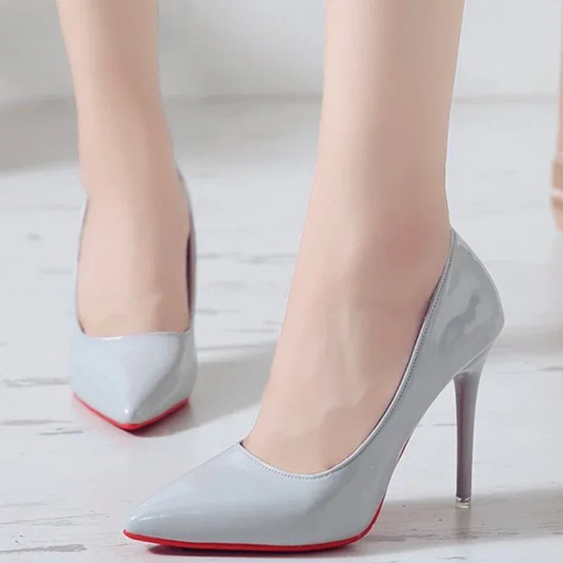 2024 New Women's High Heels Red Sole Pointed Toe Stiletto Heels Classic Style Wedding Dinner Complete Colors Shallow Top Shoes