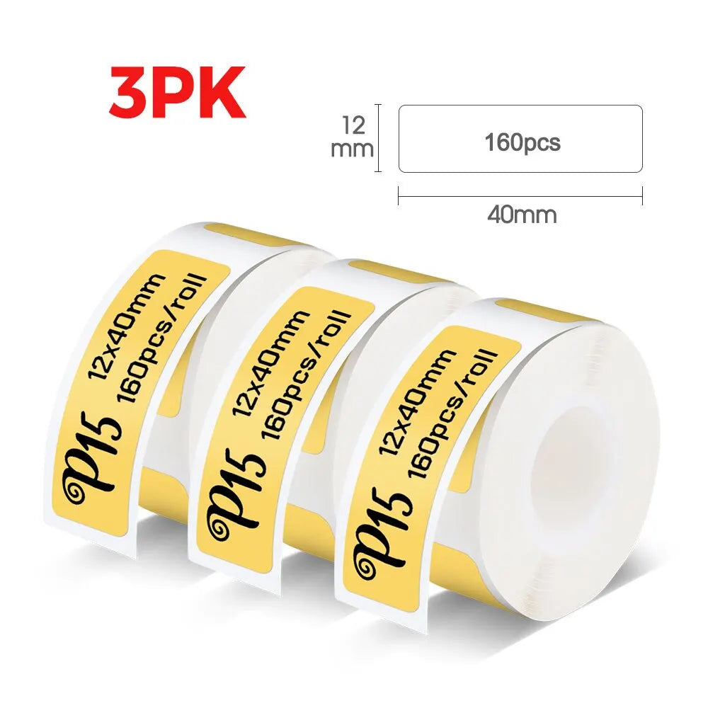 P15 Label Maker Similar to D11 D101 D110 Thermal Printer Portable Inkless Labeling Machine or 3PK Label Tape Adhesive Sticker