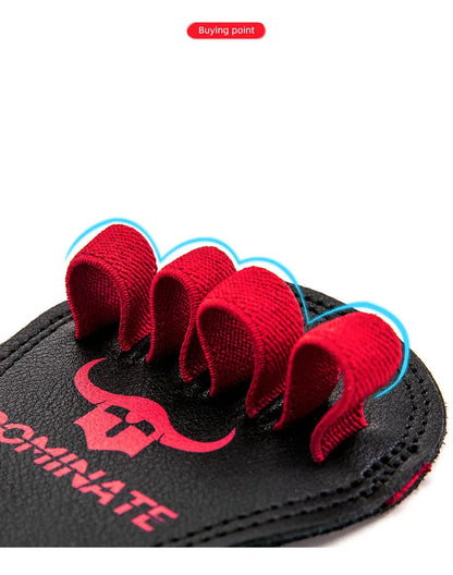 1Pair Cowhide Fitness Gym Grip Pads 4 Finger Loop Workout Gloves Men Women Hand Palm Protect Weightlifting Powerlifting Deadlift